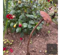 LV Bespoke Mushroom - Floral Metal Garden Stakes, Short.