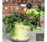 LV Bespoke Rose - Floral Metal Garden Stakes, Short.