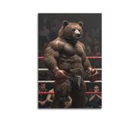 Lvalogy Abstract Creative Animal Poster Brown Bear Art Poster