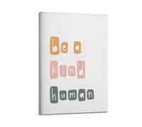 Lvalogy Apartment Decor College, Be A Kind Human Framed Canvas Wall Art