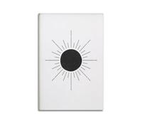 Lvalogy Black Sun Minimalist Sunlight Boho Framed Canvas Wall Art