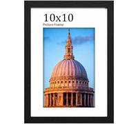 LVAOUO 10x10 Picture Frames, Wooden 10x10in Photo Frame 25.4x25.4 cm, Versatile 10x10 Frame Black, Display, Landscape or Portrait Orientation-with Plexiglass and Stand, Wall-Mount & Desk