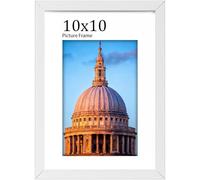 LVAOUO 10x10 Picture Frames, Wooden 10x10in Photo Frame 25.4x25.4 cm, Versatile 10x10 Frame White, Display, Landscape or Portrait Orientation-with Plexiglass, Wall-Mount & Desk