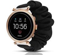 lvbu Compatible for Fossil Sloan HR Band, Fabric Elastic Scrunchie Elastic Watch Band Women Cute Replacement Straps for Fossil Women's Gen 4 Sloan HR Smartwatch (Black)