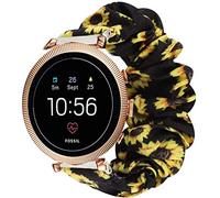 lvbu Compatible for Fossil Sloan HR Band, Fabric Elastic Scrunchie Elastic Watch Band Women Cute Replacement Straps for Fossil Women's Gen 4 Sloan HR Smartwatch (Sunflower)