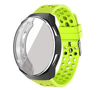LvBu Compatible for Huawei GT 2e Band, Silicone Replacement Wristbands Sport Strap with Metal Buckle for Compatible with Huawei GT2e 46mm Smartwatch (Black case+Green Banc)