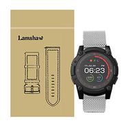 lvbu Compatible for PowerWatch 2 Band, Stainless Steel Mesh Loop Straps Compatible for Matrix PowerWatch 2 (Silver)