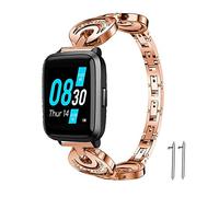 lvbu Compatible for UMIDIGI UFit Bands, Buleshaw Crystal Rhinestone Diamond Jewelled Stainless Replacement Band Compatible for UMIDIGI UFit Smartwatch (Rosegold)