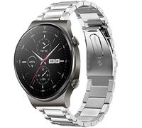 lvbu Compatible with Huawei Watch GT2 Pro Bands, Stainless Steel Metal Replacement Strap Bracelet Compatible with Huawei Watch GT 2 Pro Smartwatch (Silver)