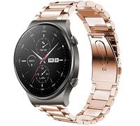 lvbu Compatible with Huawei Watch GT2 Pro Bands, Stainless Steel Metal Replacement Strap Bracelet Compatible with Huawei Watch GT 2 Pro Smartwatch (Rosegold)