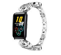 LvBu Quick Release Smartwatch Band for Honor Watch ES, Crystal Rhinestone Diamond Jewelled Stainless Replacement Band for Honor Watch ES (Silver)