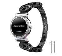 LvBu Quick Release Smartwatch Band for Michael Kors Access Sofie, Crystal Rhinestone Diamond Jewelled Stainless Replacement Band for MK Access Smartwatch Sofie (Black)
