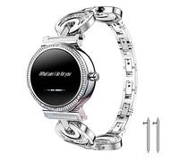 LvBu Quick Release Smartwatch Band for Michael Kors Access Sofie, Crystal Rhinestone Diamond Jewelled Stainless Replacement Band for MK Access Smartwatch Sofie (Silver)