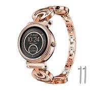 LvBu Quick Release Smartwatch Band for Michael Kors Access Sofie, Crystal Rhinestone Diamond Jewelled Stainless Replacement Band for MK Access Smartwatch Sofie (Rosegold)