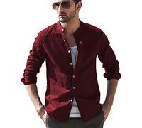 LVCBL Plus Size Men's Casual Shirt Normal Belonged Office Wine Red 3XL