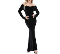 LVCBL Victorian Masquerade Elegant Floor Length Dresses Halloween Costumes M Black