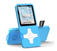 Lvcdodvd MP3 Players with Bluetooth 5.0 64GB Music Player MP3 & Digital Audio MP3 Player with Speaker HiFi Sound Voice Recorder E-Book FM Radio Rechargeable Battery Support up to 128GB TF Card (Blue)
