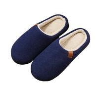 LVCHAO Mens Slippers Men's Winter Slippers Warm Cotton Casual Indoor Bedroom Floor Shoes(Blu,40-41)