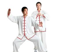 LVCHAO Traditional Clothing Long Sleeved Wushu TaiChi Men KungFu Uniform Suit Uniforms Tai Chi Exercise Clothing for Men Women(Color9,S)