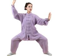 LVCHAO Unisex Tai Chi Taiji Kung Fu Uniforms Embroidery Clothing Shaolin Wushu Morning Exercise Costumes for Men Women(Color 8,XXXL)