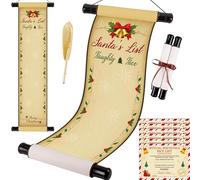 Lvdeer Christmas Santa Workshop Decorations - Naughty and Nice List Scroll, Letter from Santa Claus, Vintage Blank Paper for Wish, Funny Props