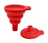 LvDon LTD Silicone Collapsible Funnel Foldable Silicon Hopper Kitchen Cooking Tools (Red)