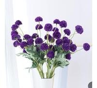 LVEFIT Fake Mums Long Stem Flowers,Faux Kiku Flower Bulk,Silk Flowers Mini Chrysanthemum Floral Arrangements,Artificial Flowers Chrysanth Mini Fake Flower (Purple, 10 Pcs Kiku Flower)