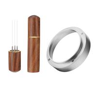 Lvefyti Coffee Dosing Ring 51 mm with WDT Tool, Dosing Funnel Portafilter Accessories, Espresso Funnel and Distributor Tool with 6 Espresso Needles, Universal Magnetic Replacement Parts for Coffee