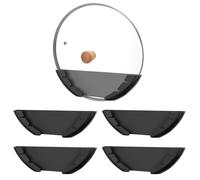 Lvefyti Pack of 4 Pot Lid Holder Wall Set, Plastic Pot Cover Holder, Suitable for 15-32 cm Large Pan Lids, Self-Adhesive Pot Cover Holder, for Cupboard/Wall Installation