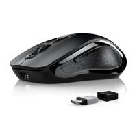 Lveheay Wireless Computer Mouse with BT5.0 and USB-A & USB-C 2-in-1 Dual Receiver, Bluetooth Mouse Quiet, Rechargeable, Compatible with TypeC and USB Port Devices/MacBook Pro/Air/iPad/Laptop, Black