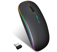 Lveheay Wireless Laptop Mouse with BT5.2 and 2.4GHz USB Receiver, Bluetooth Mouse, Quiet, Rechargeable - Compatible with MacBook Pro/Air/Chromebook/Computer/Tablet