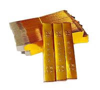 Lveofielygi Ancestor Money - 100Pcs Chinese Joss Paper Gold Bar, Sacrificial Supplies for Hungry Ghost Festival All Souls Day Ching Ming Festival (Semi-manufactured)