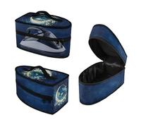 LVEWYB Flower Moon Travel Irons Carrying Organizer, Portable Storage Bag with Handle Printed Iron Tote Bag Compatible with Full-size Iron with Smooth Zipper