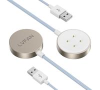 LVFAN Charger for Fitbit Versa 4 & Sense 2, Nylon Braided USB C Charging Cable Replacement Accessories, Magnetic Charging Dock for Google Pixel Watch 3/2, Fitbit Sense/Sense 2, Versa 3/4-2 Pack