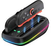 LVFAN Charging Dock for Nintendo Switch 2 Joy Con, Charger Station with 9 RGB Light Mode & LED Indicator, Fast Charging Stand for Switch 2 JoyCon Controller