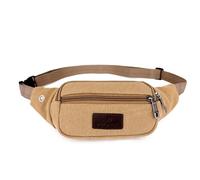 LVFXQRXO waist bag Waist Bag Casual Waist Bag Canvas Men Women Belt Outdoor Hiking, Running, Traveling-Khaki