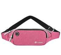 LVFXQRXO waist bag Waist Bag for Men and Women with Headphone Jack and Adjustable Waist Belt for Cycling, Jogging, Outdoor Travel, Exercise-Pink