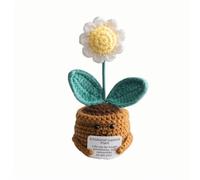 Lvguang Handmade Crochet Mini Potted Plant - Uplifting Pocket Hug with Affirmation Card, Positive Desk Decor & Motivational Gift for Home Office Travel