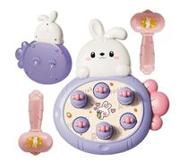 lvgvhbjas Toddler Hammer Toy - Portable Cartoon Rabbit Pound a Mole Game,Hammering Pounding Toys for 3+ Year Old Boys and Girls, Whack Game Mole Toy Kids Activities Gift