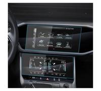 LVGVZTTGKM infotainment display film For A6 For A7 2019 2020 2021 Tempered Glass Screen Protector Film Car Multimedia System Touch Anti-scratch(Up and down screen)