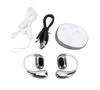 lvifloae 1 Pair Bluetooth Translation Earphones Advanced Ai Translatior Earbuds With 80 Languages Support 5 Hours Worktime For Travelers Business Professionals (White Silver)