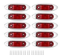 lvifloae 10Pcs 3LED Side Marker Light, Amber Piranha Lamp for Truck Trailer Lorry, LED Trailer Side Marker Lights, 12V Marker Lights (Red)