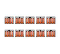 lvifloae 10Pcs Terminal Block Spring Lever Push Fit Reusable Cable Cage Clamp Wire Connectors Wire Terminal Block (5 Ways)