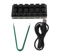 lvifloae 12 Keys Customizable Mini RGB Mechanical Keyboard Design Drag Gaming Keyboard Multi Function Shortcut Key with Red Shaft USB Wired for PC Gamers Designers Acrylic (Black)