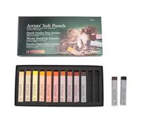 lvifloae 12 Pieces Square Soft Pastels Art Drawing Painting Graffiti Sketching Pigment Pastel Set for Home School Office (Black) (Color)