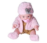 lvifloae 12inch Realistic Reborn Baby Doll Lifelike Fashional Washable White Girl Soft Body Toy with Pacifier for Toddlers Collectors Kids Birthday GiftQ12G 003C 026 (Q12G-003C-026 Pink Fleece)