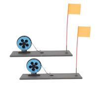 lvifloae 2 Pack Automatic Floating Ice Fishing Tip Up with Signal Flags, Portable Stable Ice Fishing Flag Marker Rod Accessories for Outdoor Winter Angling