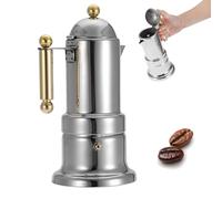 lvifloae 200ml stainless steel moka coffee pot home espresso pot classic pressure extraction with safety valve explosion proof design