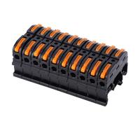 lvifloae 211 DIN Rail Terminal Block Screwless Push in Terminal Block Crimp Quick Connect SPL 1 0 2 4mm Wire Suitable for Electrical Wiring 10 Piece Pack (PCT-211 black)