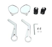 lvifloae 22mm Universal Motorcycle Handlebar Side Mirror 360 Degree Adjustable Anti Dazzle Glass Metal Handlebar Side Mirror Replacement for SUZUKI 250R R600 R750 R1000 (Black) (Silver)